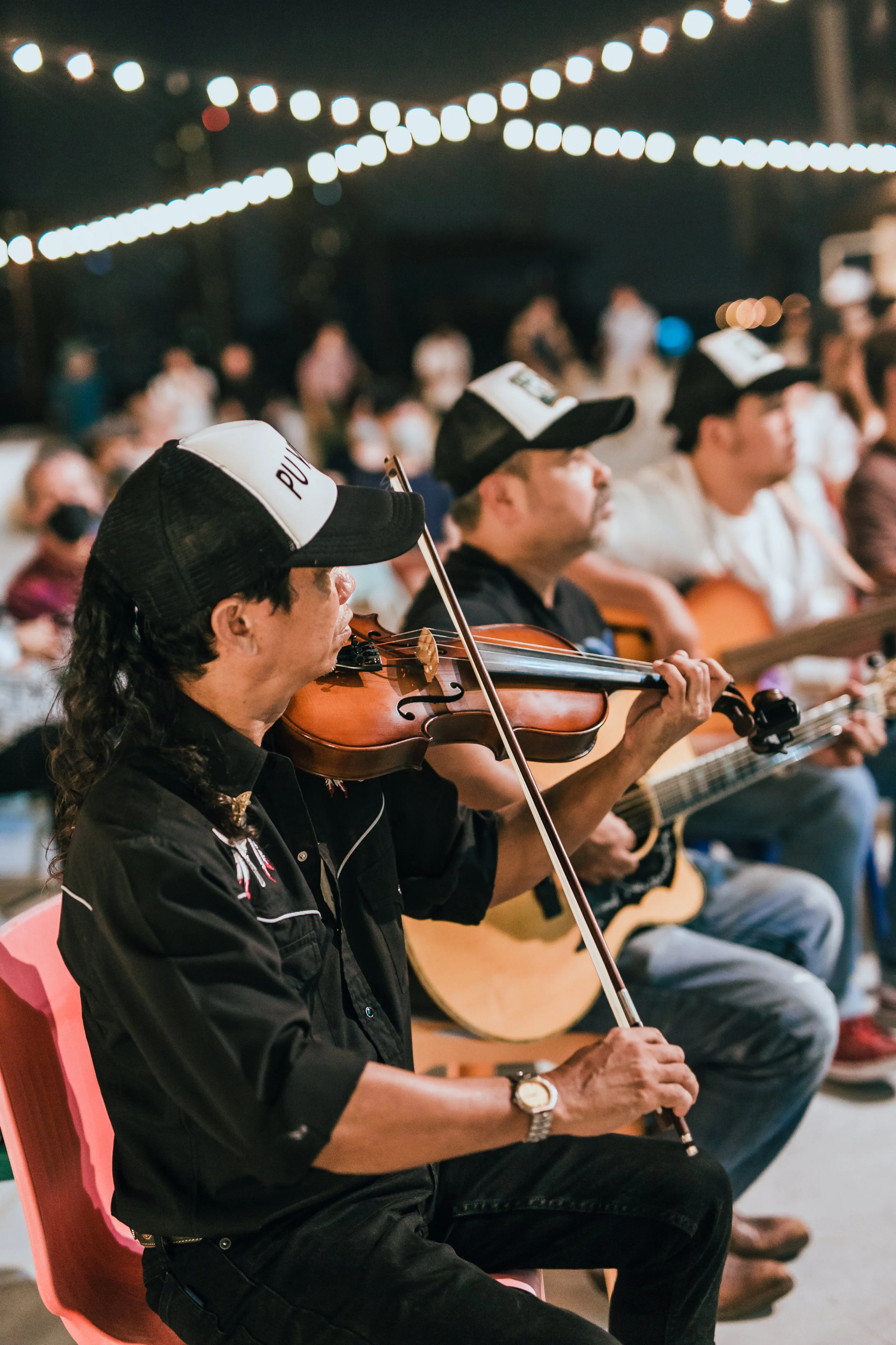 Bluegrass jam close-up
